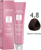 Tefia Color Creats Крем-краска для волос с маслом монои  4.8 брюнет шоколад 60 мл