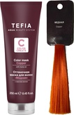 Tefia Оттеночная маска для волос с маслом монои Медная 250 мл.
