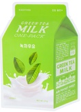 A'Pieu Green Tea Milk One-Pack Тканевая маска для лица успокаивающая с экстратом зеленого чая и гамаммелиса