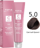 Tefia Color Creats Крем-краска для волос с маслом монои  5.0 светлый брюнет 60 мл