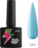 RockNail Lurex Гель-лак 939 Electric Blue Lemonade 10 мл.