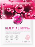 Enough Тканевая маска с витаминами для сияния кожи Real Vita 8 Complex Pro Bright up mask 25 мл.