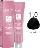 Tefia Color Creats Крем-краска для волос с маслом монои 1.0 черная  60 мл