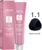 Tefia Color Creats Крем-краска для волос с маслом монои 1.1 черно-синий  60 мл