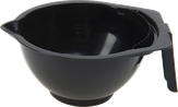 Dewal Чаша для окрашивания черная с ручкой носиком и расчёской на бортике с резинкой на дне 300 мл