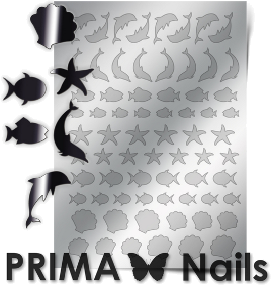 Купить Prima Nails Металлизированные наклейки SEA-004, Серебро в ...
