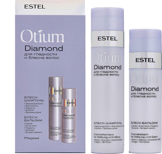 Шелковая маска для гладкости и блеска волос estel professional otium diamond